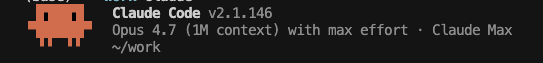 Claude Code v2.1.146, Opus 4.7 (1M context) with max effort